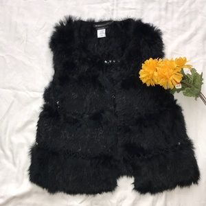 BCBG MAXAZRIA wool-blend fur vest